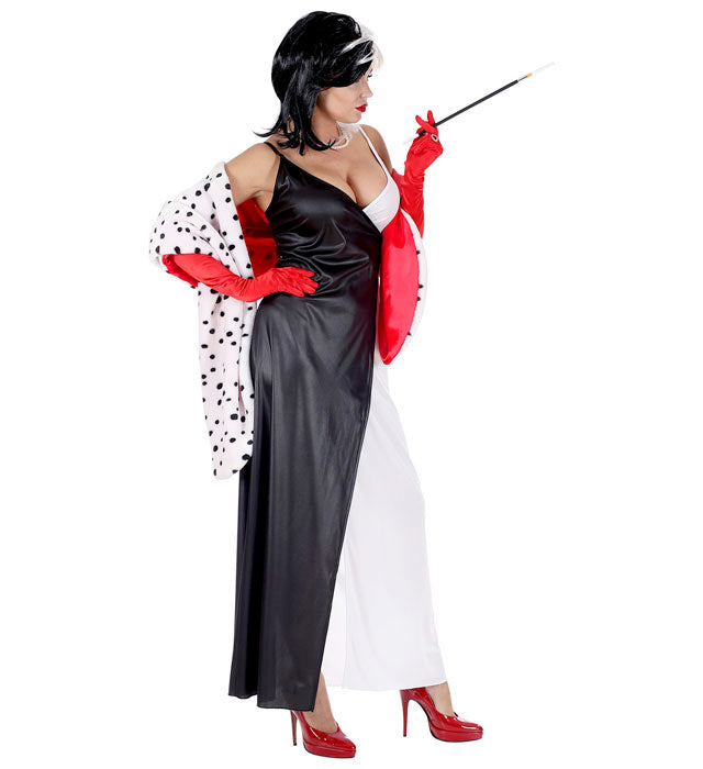 Dämonisches schwarzes Kleid mit Umhang für Fasnacht und Kostümparty