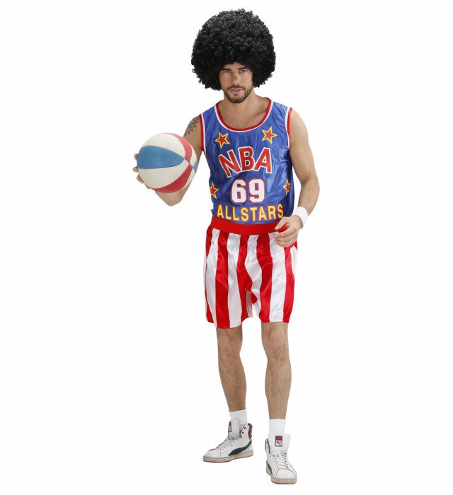Basketballspieler Kostüm bestehend aus Oberteil und Shorts für Fasnacht
