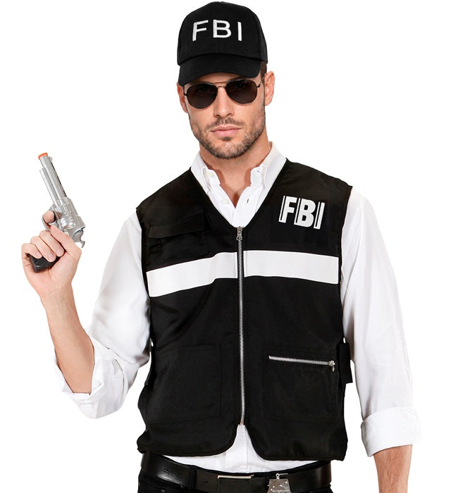 FBI Tatortinvestigator Weste und Kappe Kostümset schwarz für Fasnacht
