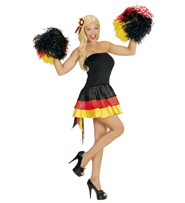 Miss Deutschland Kostüm bestehend aus Kleid und Kokarde-Haarschmuck