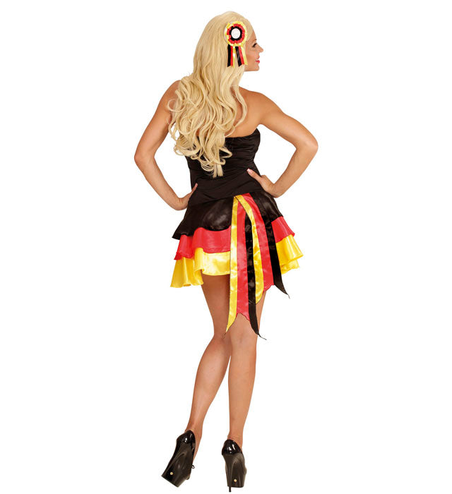 Miss Deutschland Kostüm bestehend aus Kleid und Kokarde-Haarschmuck
