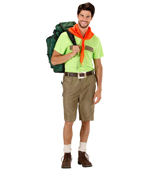Jungen Pfadfinder-Kostüm mit Hemd, Shorts, Gürtel und Halstuch