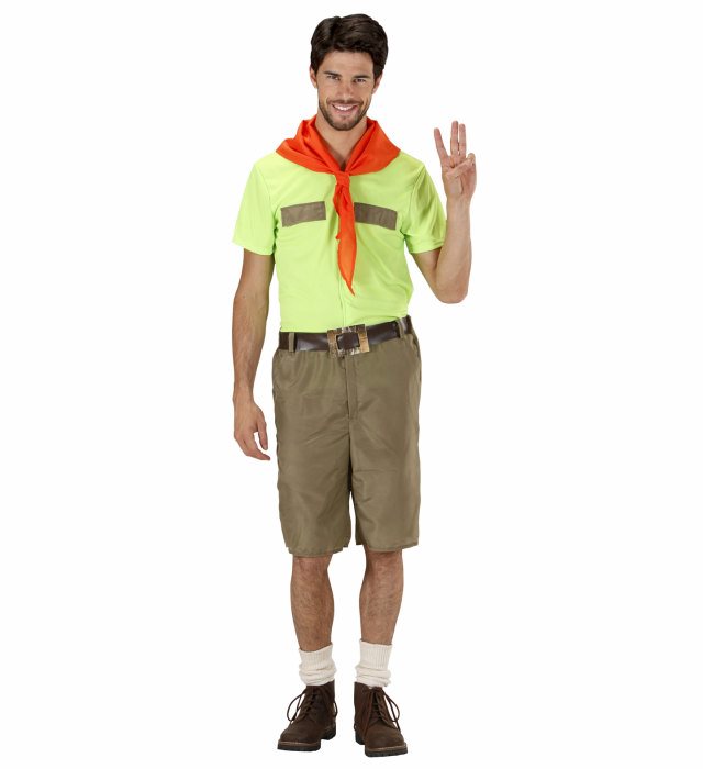 Jungen Pfadfinder-Kostüm mit Hemd, Shorts, Gürtel und Halstuch