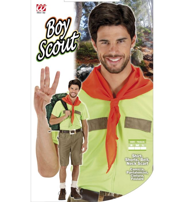 Jungen Pfadfinder-Kostüm mit Hemd, Shorts, Gürtel und Halstuch