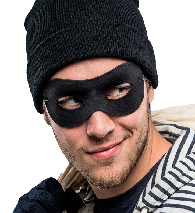 Schwarze Augenmaske im Dieb-Stil für Fasnacht und Mottopartys