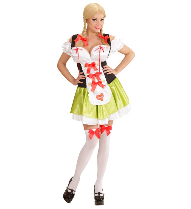 Bayerisches Kellnerinnen-Kleid mit Haarklammern und Schleife