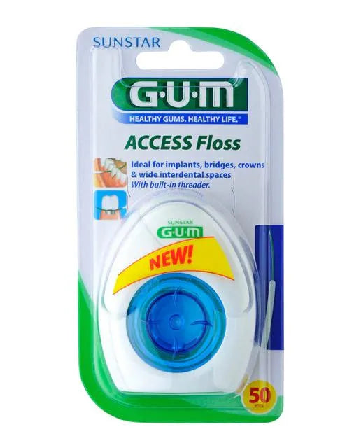 GUM GUM Implantat Zahnseide ohne Wachs 50 Stück Gewinde 30 cm Kosmetik
