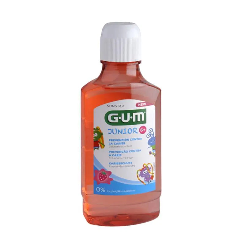 GUM GUM Junior Mundspülung Erdbeergeschmack für Kinder ab 6 Jahren 300 ml Kosmetik