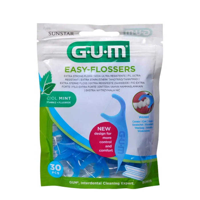 GUM GUM Sunstar Easy Flossers Cool Mint mit Vitamin E und Fluorid 30 Stück Sonnenpflege