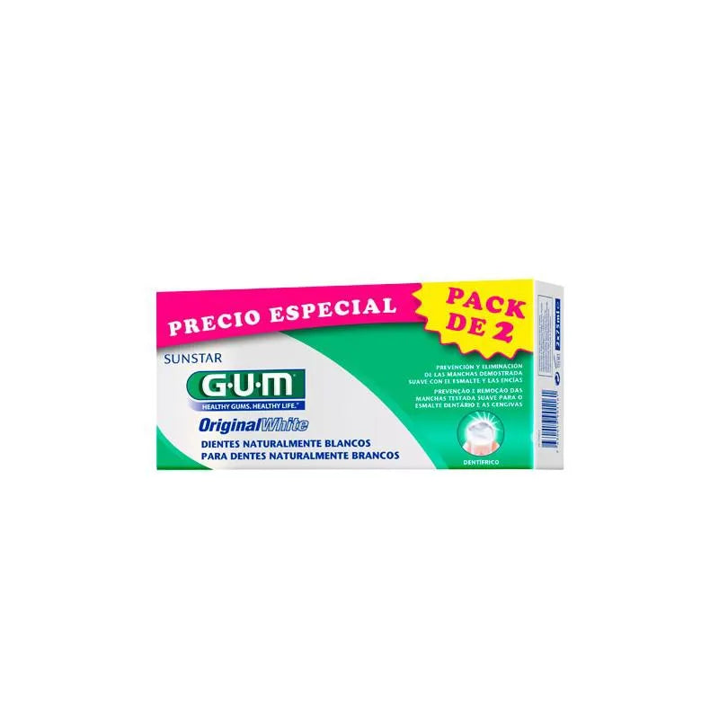 GUM GUM Original White Zahnpasta 75 ml Weißer Zähnepflege ohne Zusatzstoffe Kosmetik