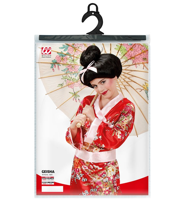 Geisha-Kimono mit Gürtel in traditionellem Design für Fasnacht