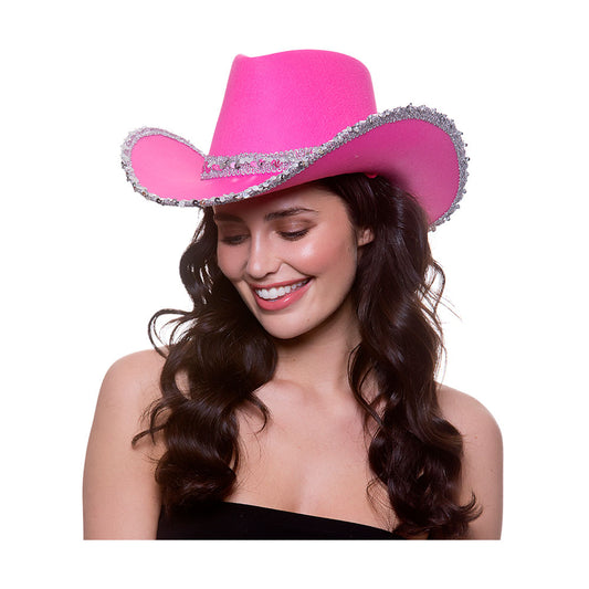 Cowgirl Hut Pink mit Pailletten