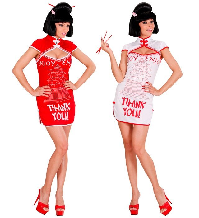 Chinesin Take Away Kostümkleid in zwei Farben für Fasnacht und Karneval