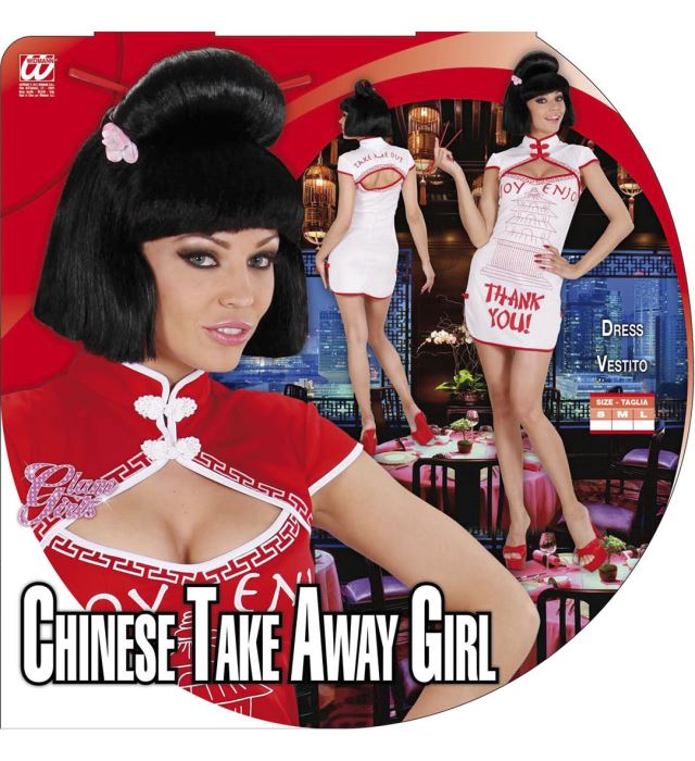 Chinesin Take Away Kostümkleid in zwei Farben für Fasnacht und Karneval