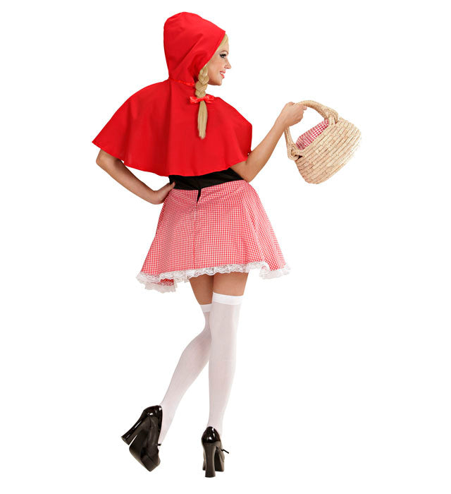 Rotkäppchen Kostüm mit rotem Kleid und Kapuzenumhang für Fasnacht