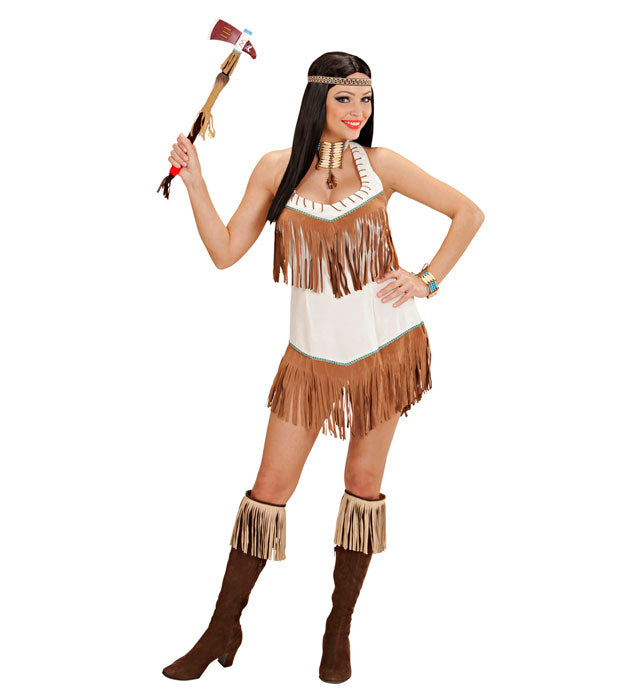 Indianerin Kostüm mit Kleid und Stirnband für Fasnacht und Karneval