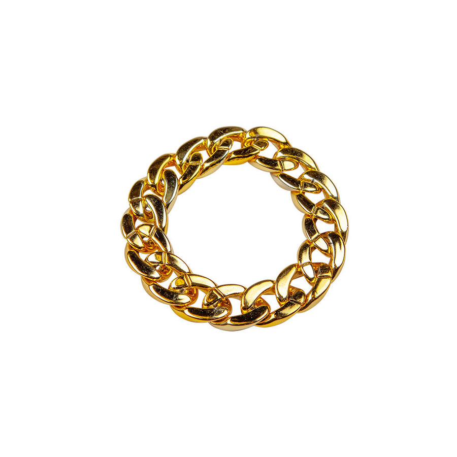 Wicked Costumes Breites Goldarmband mit Gold-Finish und Samtbeutel
