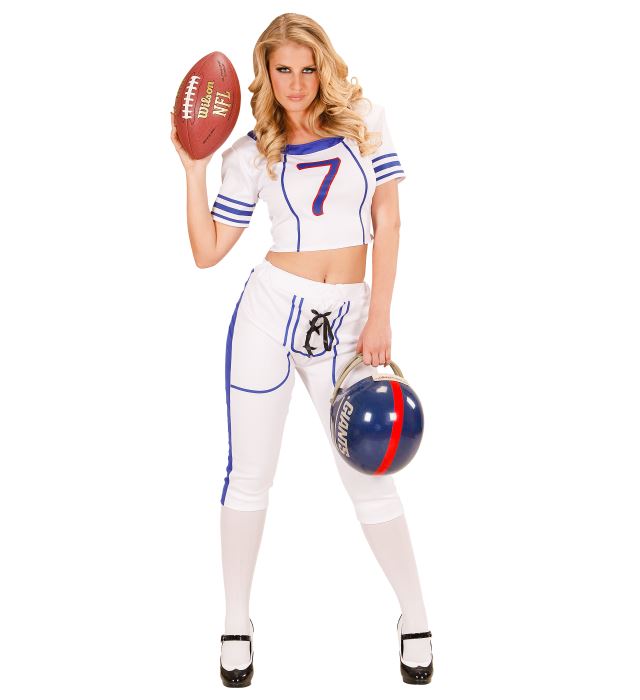 American Football-Spielerin Kostüm mit Top und Hose für Fasnacht