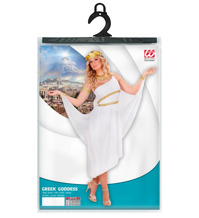 Griechische Göttin Kostüm mit Kleid, Mantel und Lorbeerkranz