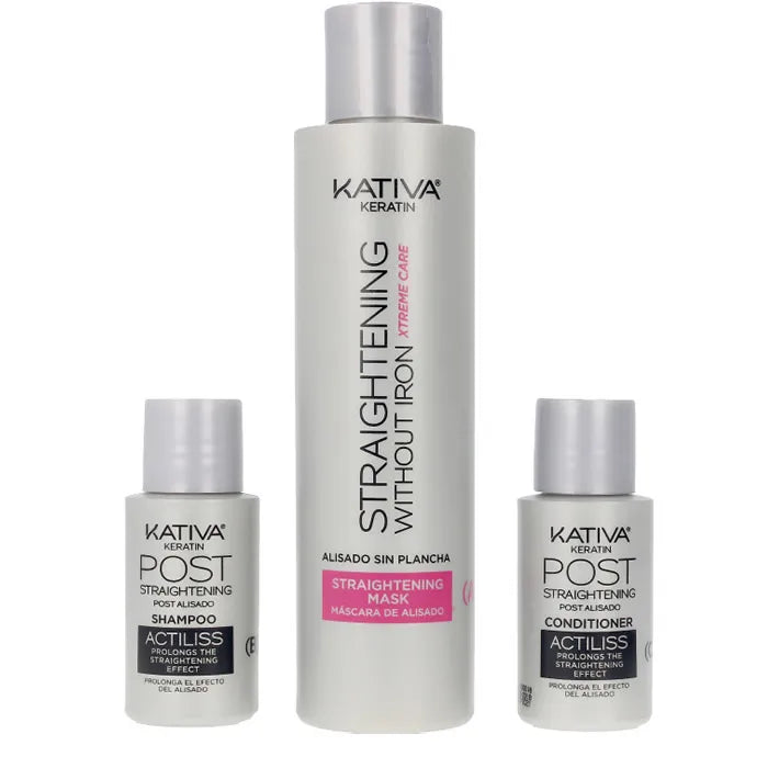KATIVA Keratin Anti-Frizz Smoothing Xtrem Care 30 Tage Set 3 Teile ohne Glätteisen Kosmetik