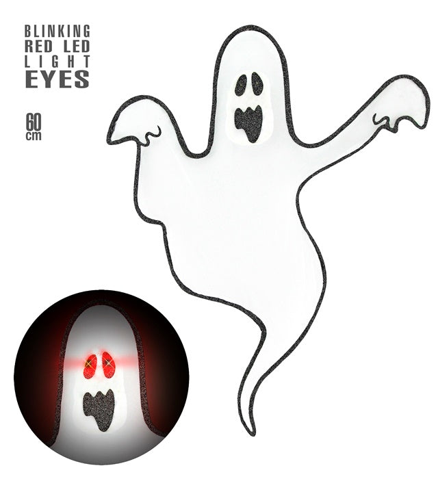 Gespenst mit blinkenden LED-Augen leuchtend Halloween Dekoration 48x60 cm