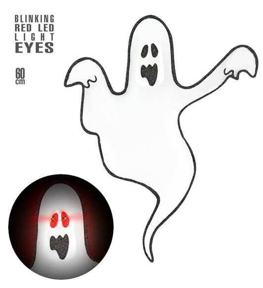 Gespenst mit blinkenden LED-Augen leuchtend Halloween Dekoration 48x60 cm