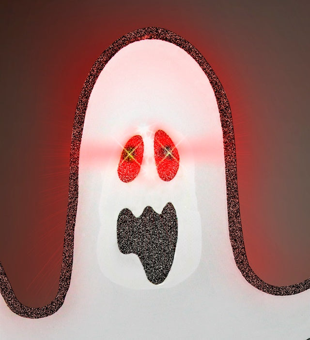 Gespenst mit blinkenden LED-Augen leuchtend Halloween Dekoration 48x60 cm