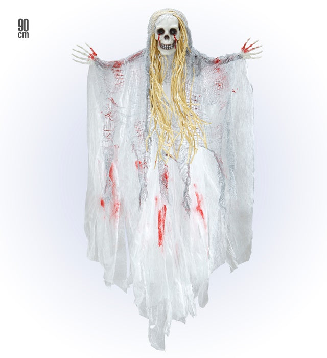Blutendes Gespenst 90 cm Halloween Deko mit blutigen Details