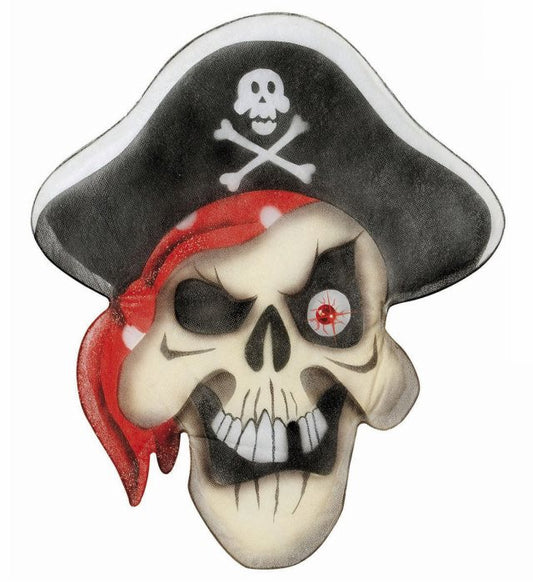 Piraten Totenkopf aus Chiffon mit Juwel, 48x56 cm Dekoration für Fasnacht