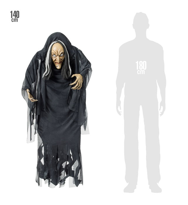 Hexenfigur mit Buckel 140 cm Halloween Fasnacht Dekoration