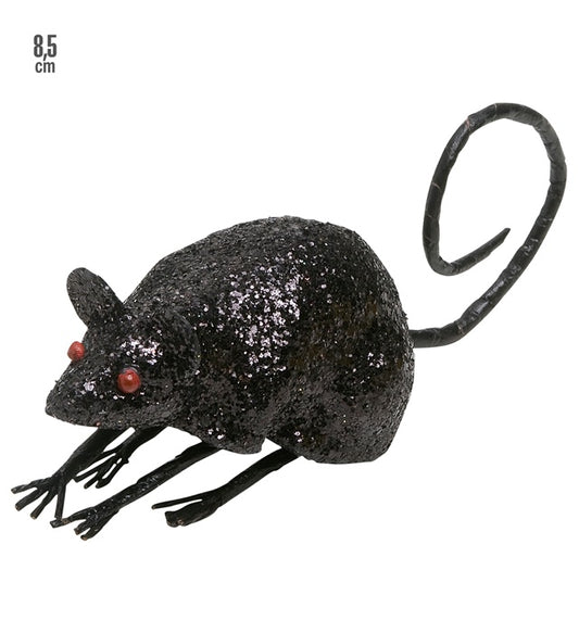 Schwarze Maus 8,5 cm realistisches Tier-Accessoire für Fasnacht