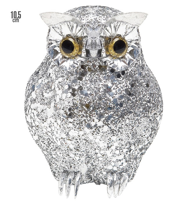 Silberne Eulenfigur 10,5 cm in detailreicher Ausführung