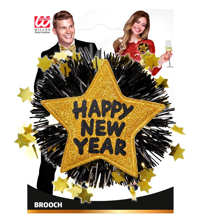 Goldene Brosche als festliches Accessoire für Silvester und Gala