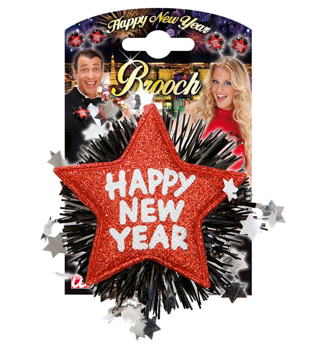 Rote Brosche als festliches Accessoire für Silvester und Fasnacht