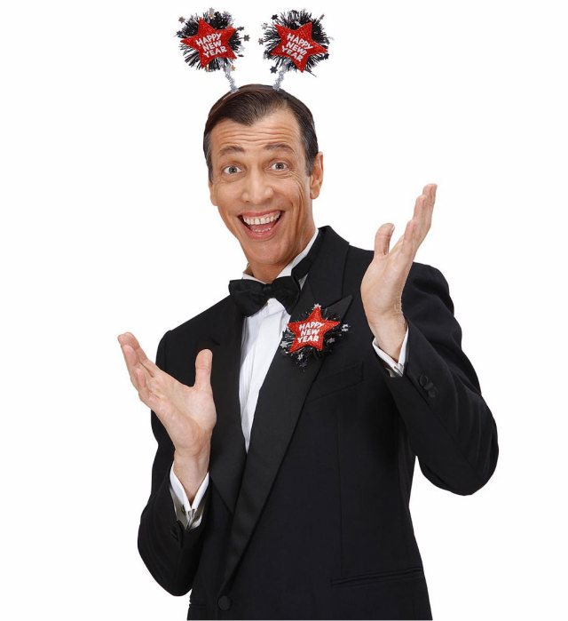 Rote Brosche als festliches Accessoire für Silvester und Fasnacht