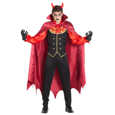 Boland Herrenkostüm Devil Lord – Schwarz-Rot 4-teiliges Set mit Hörnern