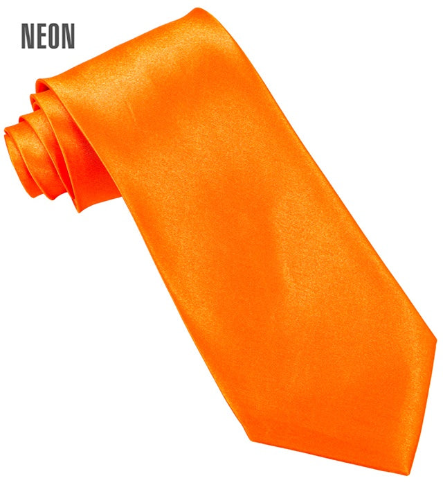 Neonorangene Satin-Krawatte als auffälliges Fasnacht-Accessoire