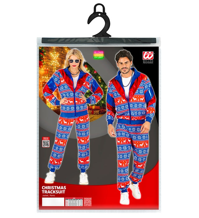 Blau-roter Trainingsanzug Merry Christmas Party Outfit mit Oberteil und Hose