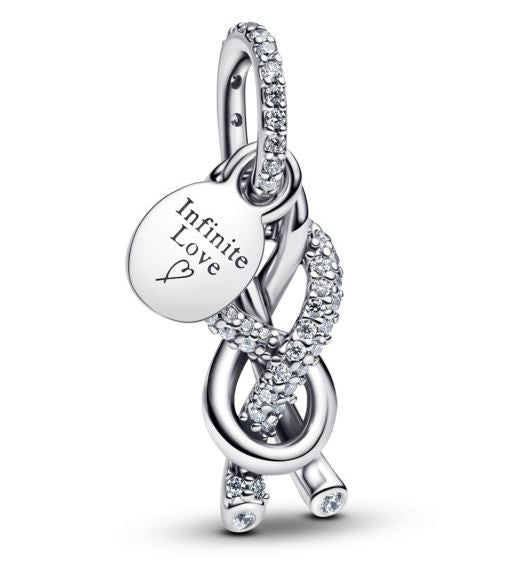 PANDORA Mod. PAVÉ INFINITY KNOT DANGLE CHARM