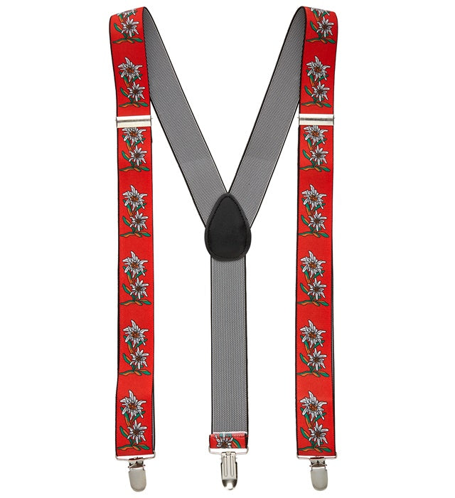 Hosenträger mit Edelweiss-Motiv in traditionellem Design