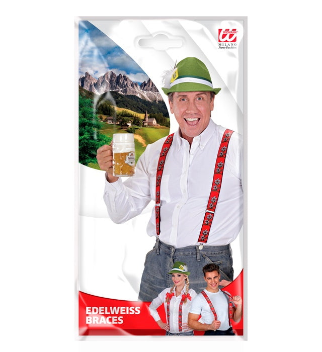 Hosenträger mit Edelweiss-Motiv in traditionellem Design