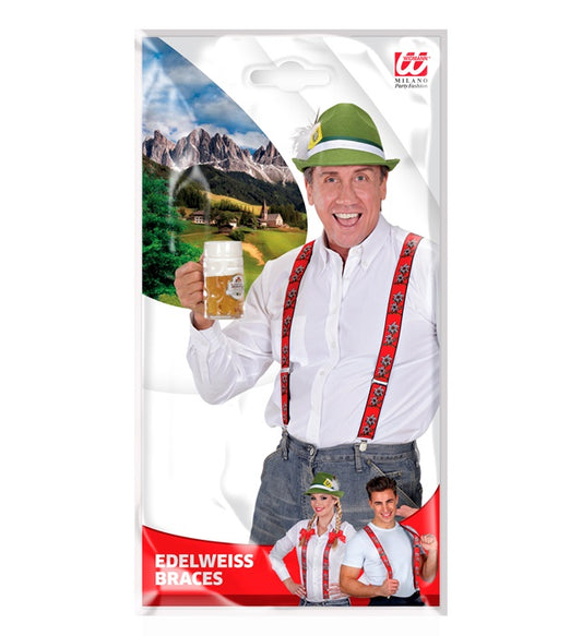 Hosenträger mit Edelweiss-Motiv in traditionellem Design