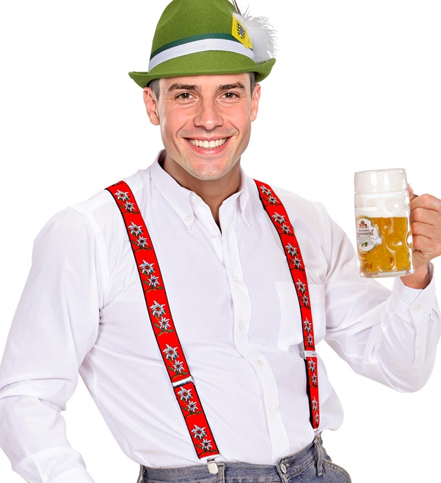Hosenträger mit Edelweiss-Motiv in traditionellem Design