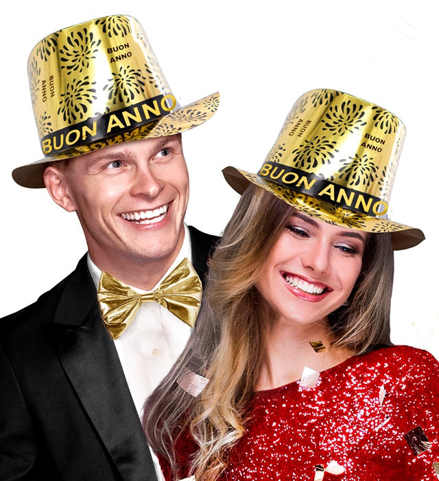 Goldener Zylinder als Kostümaccessoire für Fasnacht und Karneval