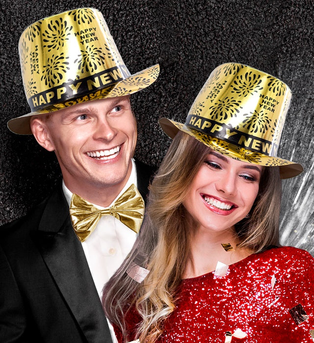 Goldener Zylinder für Fasnacht und Silvester