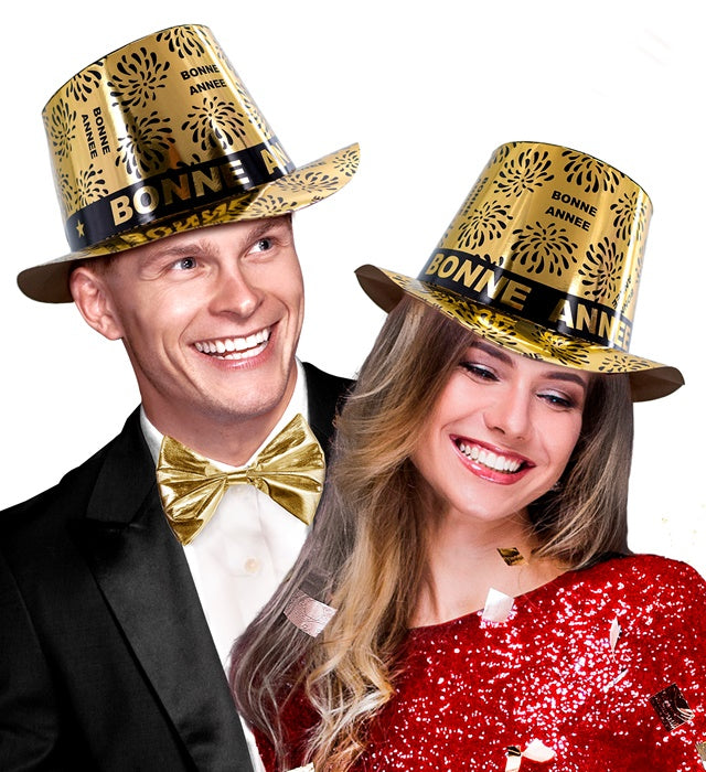 Goldener Zylinder als elegantes Fasnacht- und Silvesteraccessoire