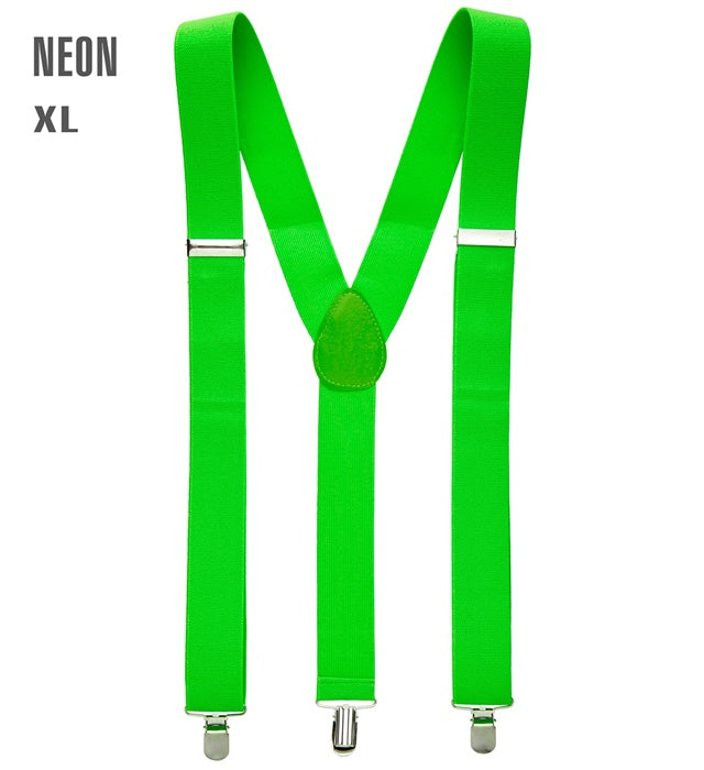 Neon grüne ultralange Hosenträger bis 120 cm als Kostümzubehör