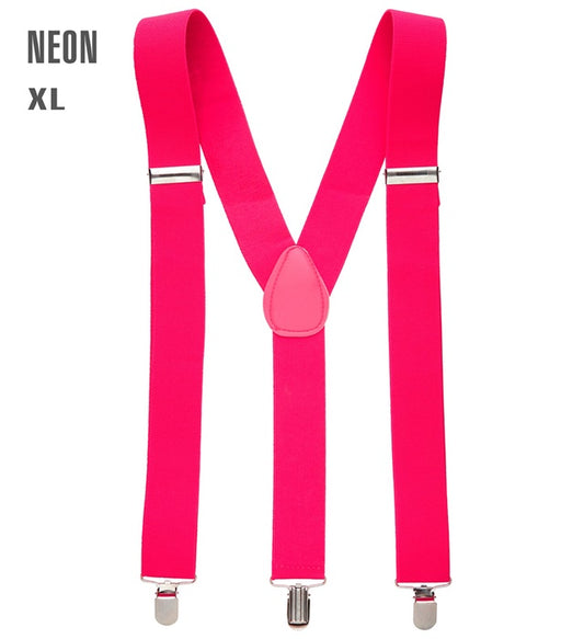 "NEON PINKE HOSENTRÄGER" (ultralang bis 115-120 cm) Neon - Pink