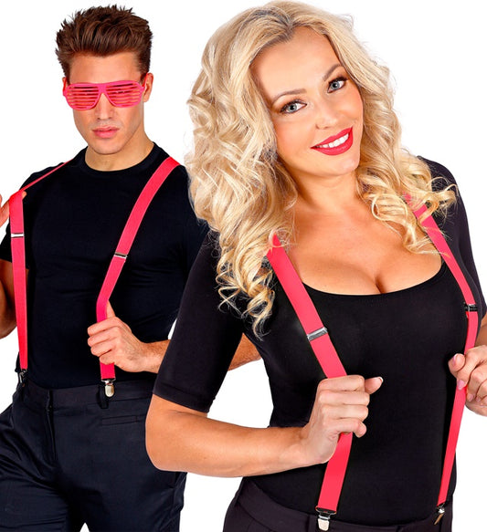 "NEON PINKE HOSENTRÄGER" (ultralang bis 115-120 cm) Neon - Pink