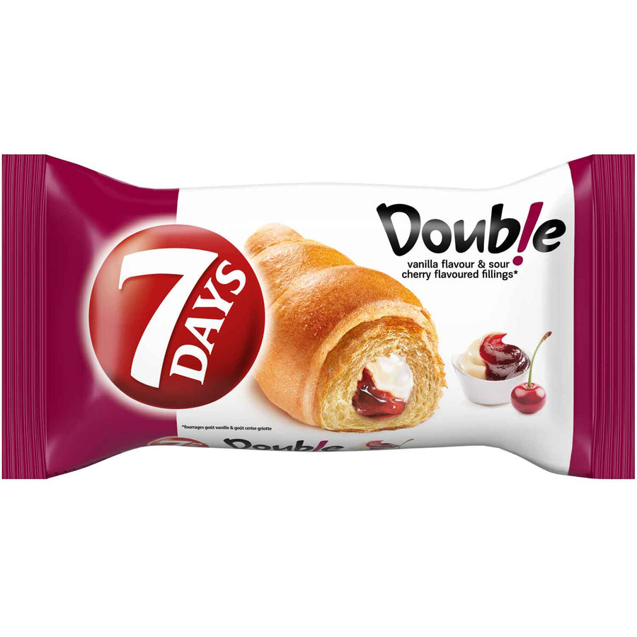 7 Days 7Days Double Croissant Kirsche und Vanille 10 x 60 g, einzeln verpackte gefüllte Croissants – Detailansicht